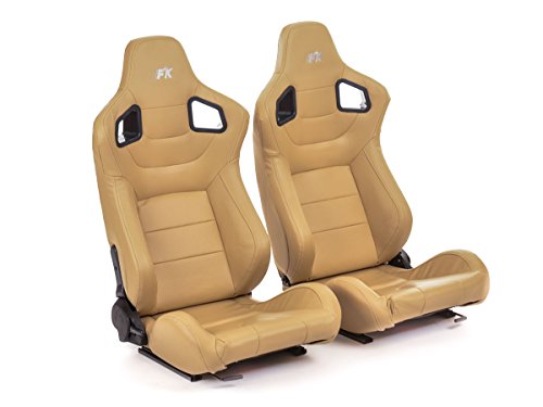 Pair of sport car seats - FK sport seats half bucket seats Set Stuttgart artific