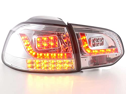 Pair of Rear Lights V Golf 6 2008 to 2012 Chrome LED-33424649