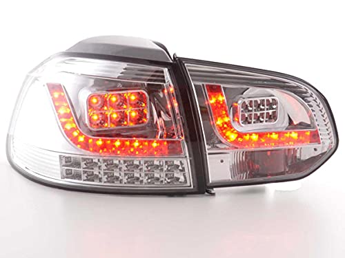 Pair of Rear Lights V Golf 6 2008 to 2012 Chrome LED-33424649