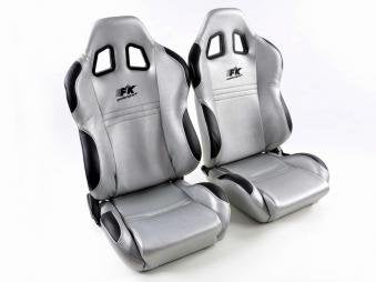 Sportseat Set New York fabric silverblack seam black