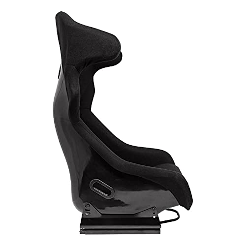 AUTO-STYLE Sport seat 'FS' - Black - Non-reclinable fibreglass back-rest - incl. slides