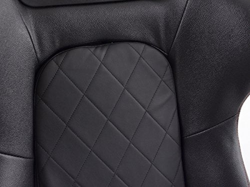 FK Automotive Detroit FKRSE011501 Sporty Office Chair with Armrests Black Synthetic Leather