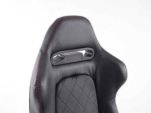 FK Automotive Detroit FKRSE011501 Sporty Office Chair with Armrests Black Synthetic Leather