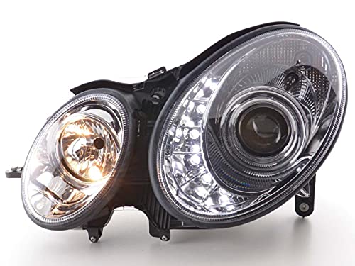 Pair of Daylight LED Headlights M. E Class W211 06-08 Chrome 33485930