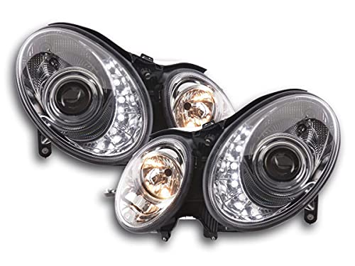 Pair of Daylight LED Headlights M. E Class W211 06-08 Chrome 33485930