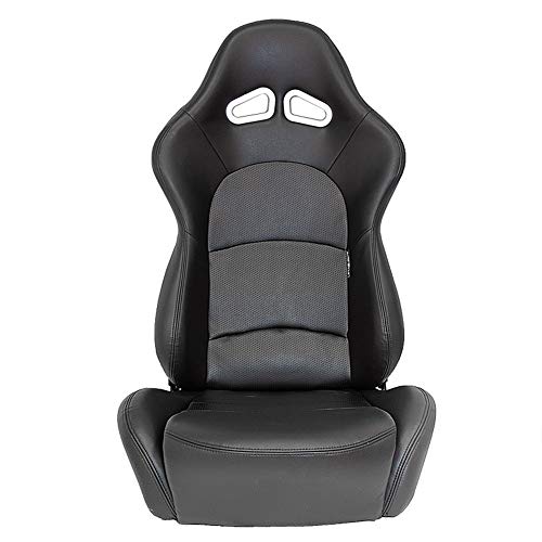 Sport seat 'Pro' - Black Synthetic leather - Dual-side reclinable back-rest - incl. slides