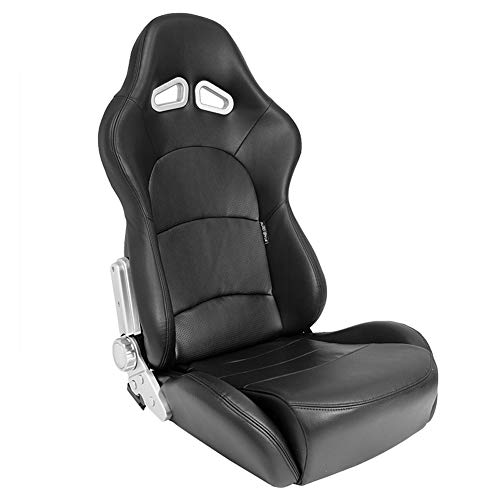 Sport seat 'Pro' - Black Synthetic leather - Dual-side reclinable back-rest - incl. slides