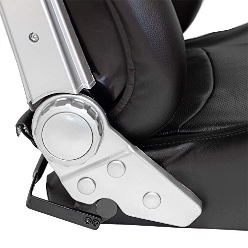 Sport seat 'Pro' - Black Synthetic leather - Dual-side reclinable back-rest - incl. slides