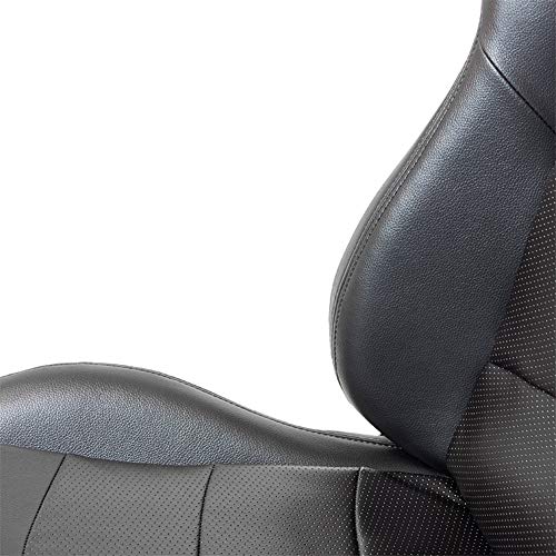 Sport seat 'Pro' - Black Synthetic leather - Dual-side reclinable back-rest - incl. slides