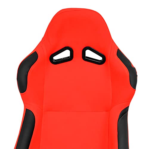 Sport seat 'BW' - Red - Non-reclinable back-rest - incl. slides