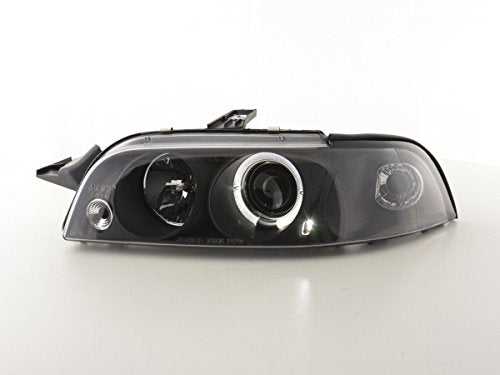 FK Headlights set Fiat Punto 1 MK1 176 93-98 black halo ring angel eye LHD