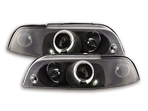 FK Headlights set Fiat Punto 1 MK1 176 93-98 black halo ring angel eye LHD