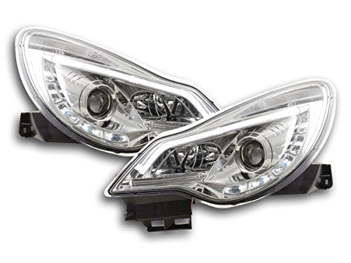 FK Pair LED DRL Lightbar Headlights Chrome Opel Vauxhall Corsa D 2011+ H1 RHD