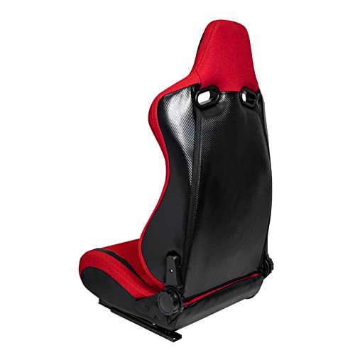 Sport seat 'MS' - Black/Red - Dual-side reclinable back-rest - incl. slides