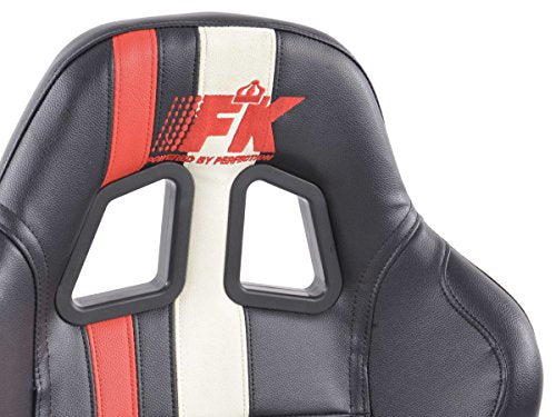 FK-Automotive Sportseat Set 1x Left + 1x Right Black/White/Red with rails