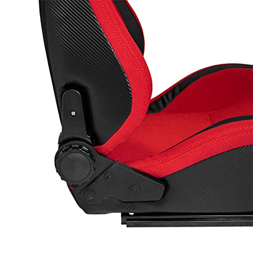 Sport seat 'MS' - Black/Red - Dual-side reclinable back-rest - incl. slides