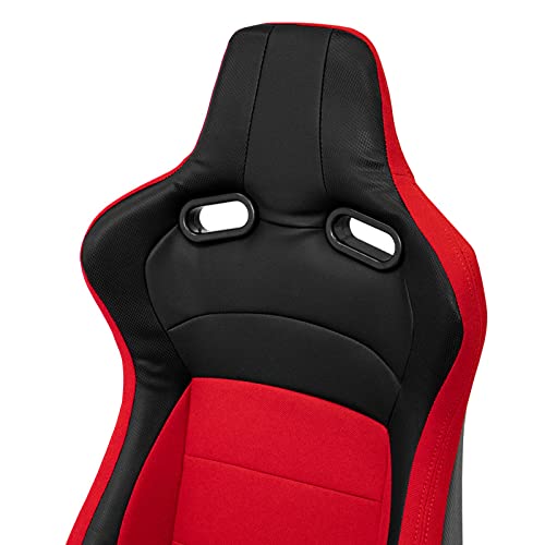 Sport seat 'MS' - Black/Red - Dual-side reclinable back-rest - incl. slides