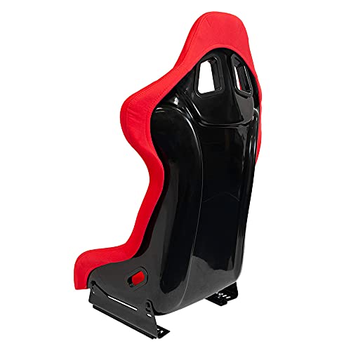 Sport seat 'RR' - Red - Non-reclinable fibreglass back-rest - incl. slides