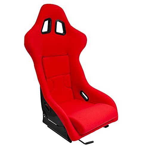 Sport seat 'RR' - Red - Non-reclinable fibreglass back-rest - incl. slides