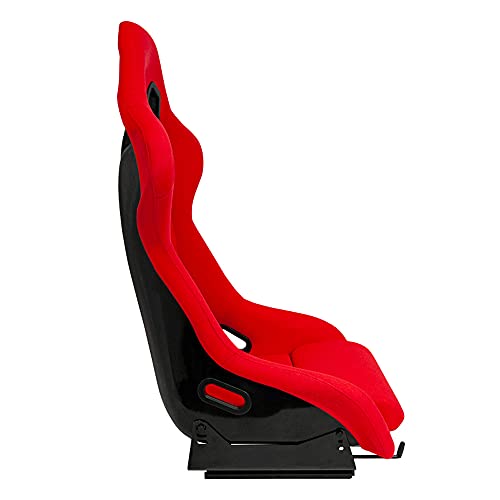 Sport seat 'RR' - Red - Non-reclinable fibreglass back-rest - incl. slides