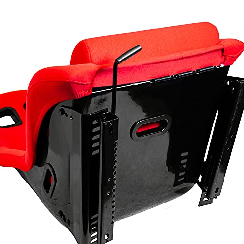 Sport seat 'RR' - Red - Non-reclinable fibreglass back-rest - incl. slides