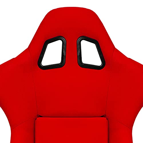 Sport seat 'RR' - Red - Non-reclinable fibreglass back-rest - incl. slides