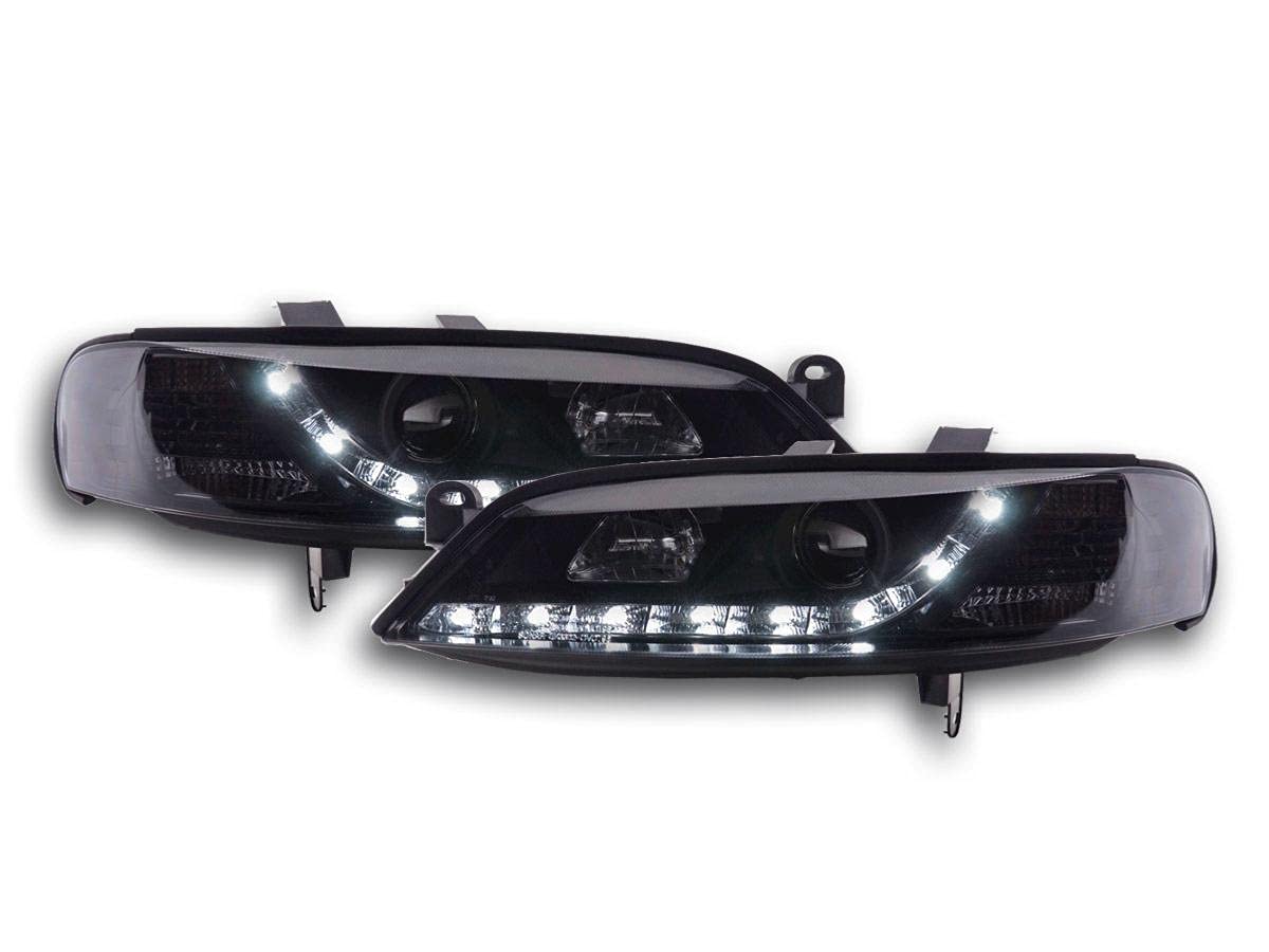 Pair of Daylight LED DRL O. Vectra B 95 to 99 Black-33504877