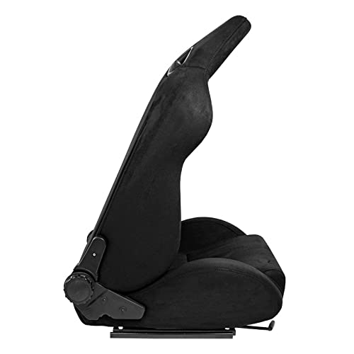 AUTO-STYLE Sport seat 'LH' - Black - Dual-side reclinable back-rest - incl. slides