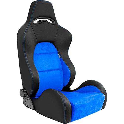 Sport seat 'Eco Soft' - Black/Blue - Dual-side reclinable back-rest - incl. slides