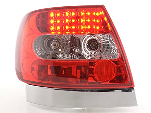 Pair of Rear Lights A. A4 B5 Saloon 95-00 TDI LED Red Chrome-33293261