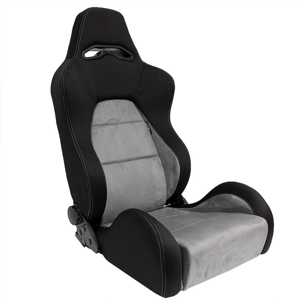 Sport seat 'Eco Soft' - Black/Grey - Dual-side reclinable back-rest - incl. slides