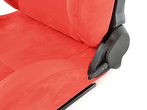 Leipzig 27312961 Pair of Folding Reclining Bucket Seats Red Fabric