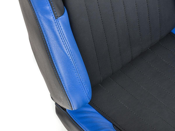 Frankfurt 27312948 Pair of Reclining Flip-Up Bucket Seats Imitation Leather Black Blue