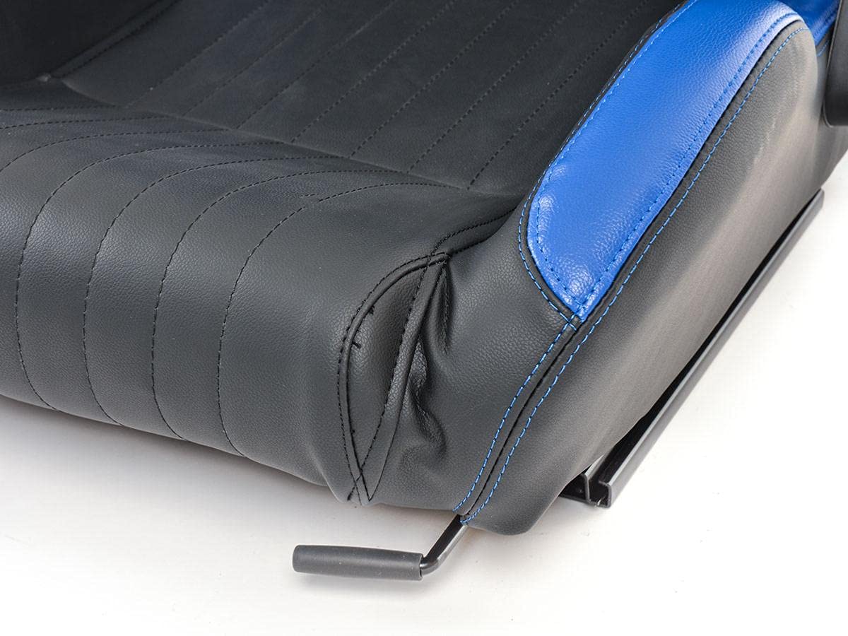 Frankfurt 27312948 Pair of Reclining Flip-Up Bucket Seats Imitation Leather Black Blue