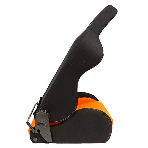 Sport seat 'Eco' - Black/Orange - Dual-side reclinable back-rest - incl. slides