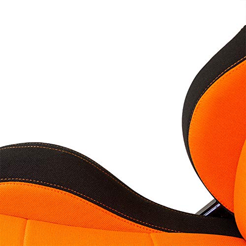 Sport seat 'Eco' - Black/Orange - Dual-side reclinable back-rest - incl. slides