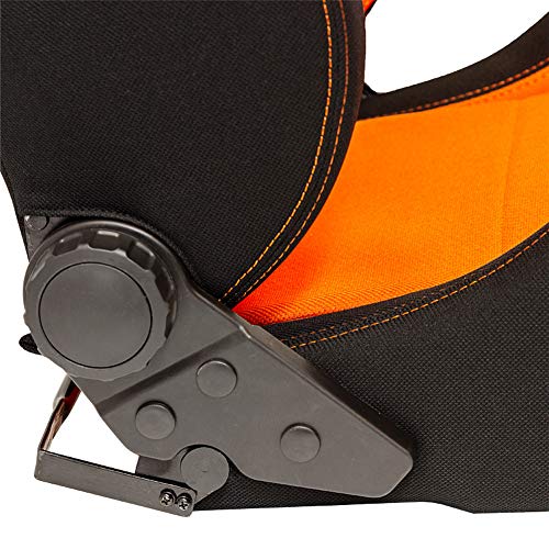 Sport seat 'Eco' - Black/Orange - Dual-side reclinable back-rest - incl. slides