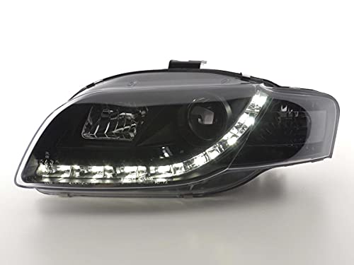 Pair of Daylight LED Headlights A. A4 8E 2004-2008 Black-33291078