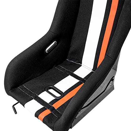 Sport seat 'MO' - Black/Red/White - Non-reclinable fibreglass back-rest - incl. slides