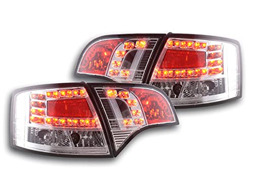 Pair of Rear Lights A. A4 8E Estate 2004 to 2008 Chrome LED-33710892