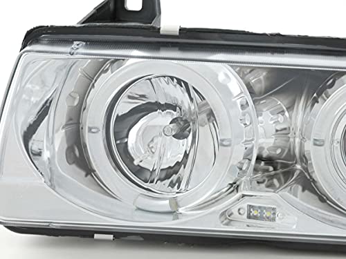 Pair of Headlights Angel Eyes B. Series 3 Saloon Type E36 92-98 Chrome 33273590