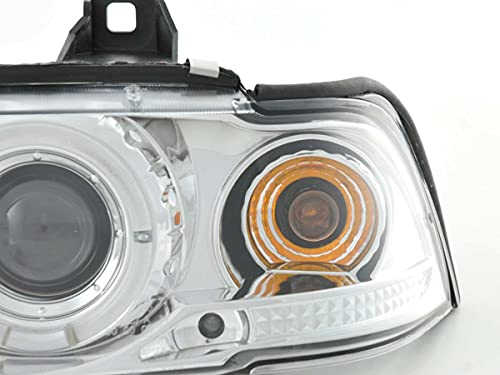 Pair of Headlights Angel Eyes B. Series 3 Saloon Type E36 92-98 Chrome 33273590