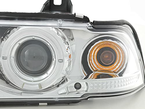 Pair of Headlights Angel Eyes B. Series 3 Saloon Type E36 92-98 Chrome 33273590