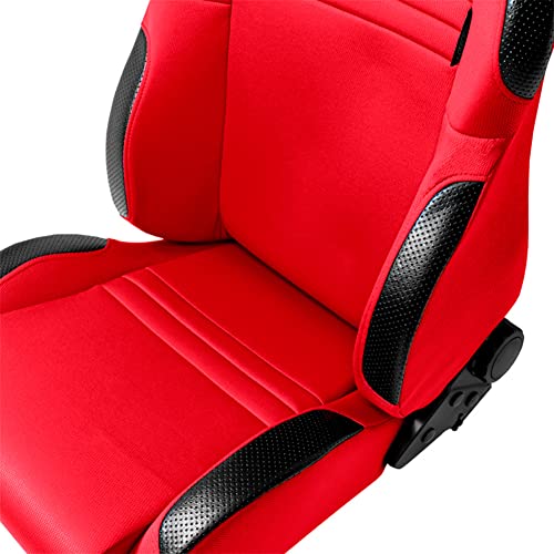 Sport seat 'T Eco' - Red - Dual-side reclinable back-rest - incl. slides