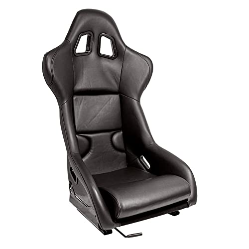 Sport seat 'RR' - Black Synthetic leather - Non-reclinable fibreglass back-rest - incl. slides