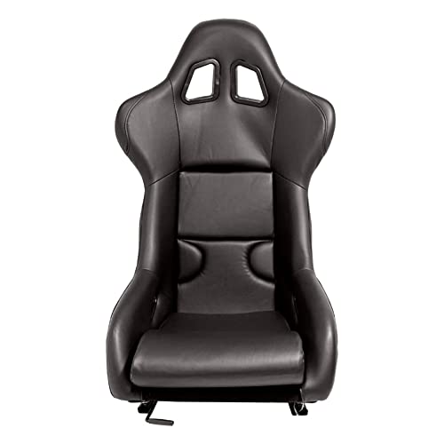 Sport seat 'RR' - Black Synthetic leather - Non-reclinable fibreglass back-rest - incl. slides