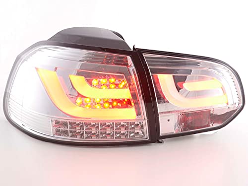 FK Pair LED Lightbar Rear Lights Golf 6 MK6 1K 2008-2012 Chrome LHD