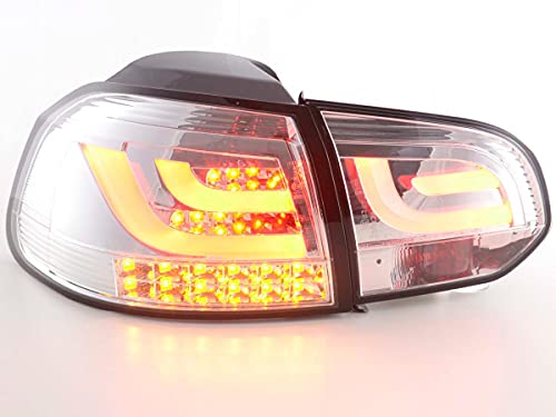 Pair of Rear Lights V Golf 6 1K 2008 to 2012 Chrome LED Cligno LED-33896091