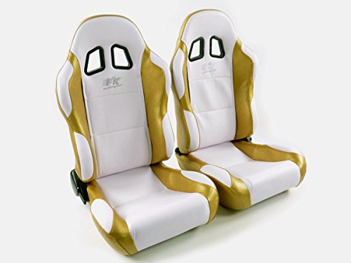 FK sport seats car bucket seats set Miami racing seats motorsport White & Gold FKRSE010069