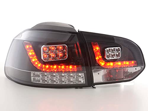 Pair of Rear Lights V Golf 6 2008 to 2012 Black LED-33424596